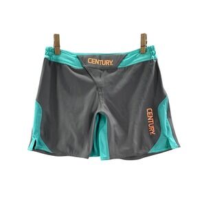 Century Martial Arts Shorts Womens 8 Gray Teal MMA Grappling‎ Training Athletic
